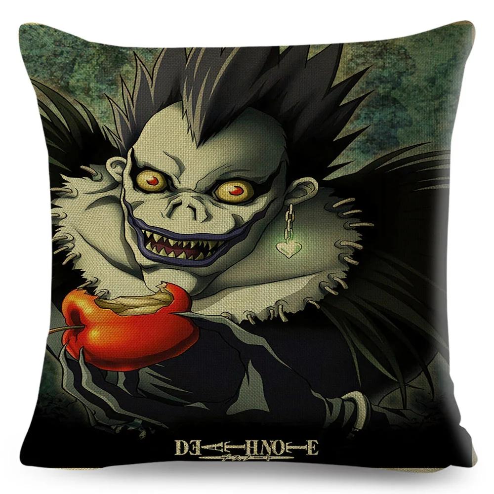 Death Note Cushion Cover Decor Cartoon Classic Anime Print Pillow Case Polyester Pillowcase for Sofa Home Children Room 45x45cm
