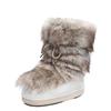 Ruffian young Internet celebrities with the same 2025 winter European and American fashion space boots hairy moon sneakers snow boots 