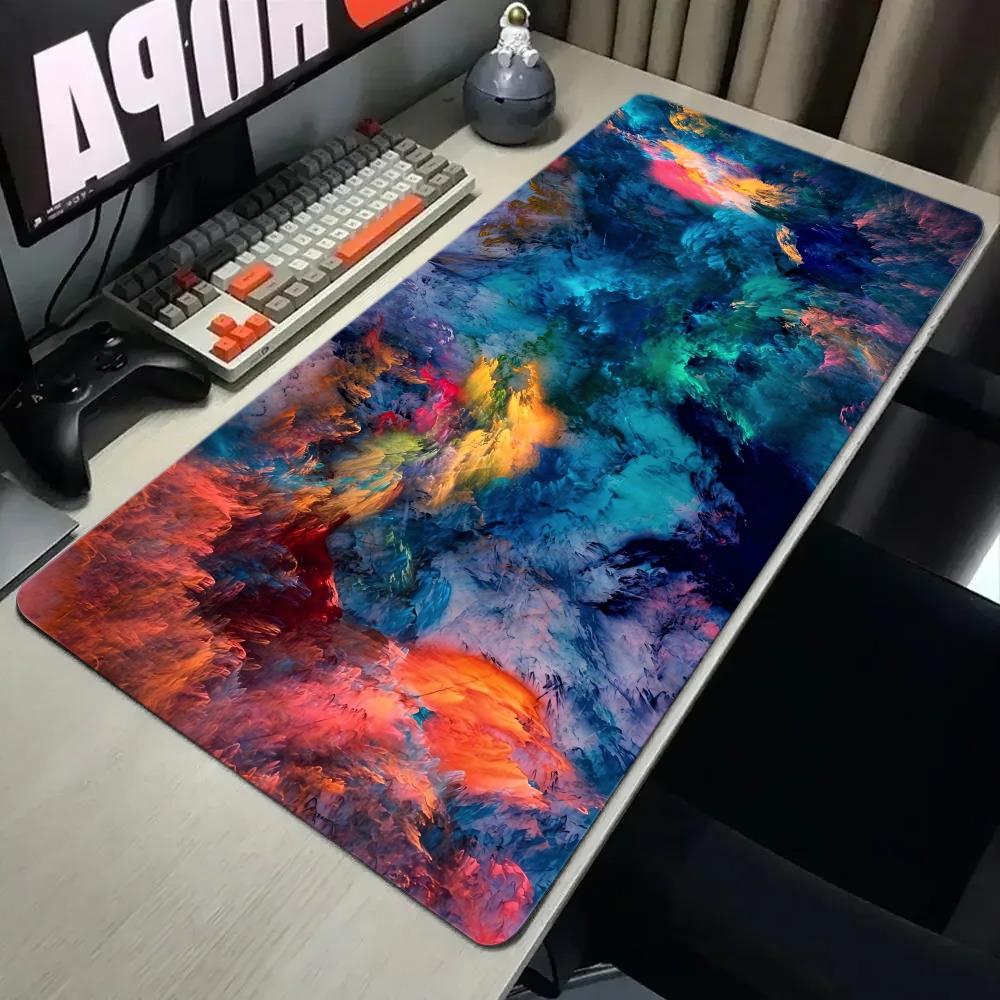 PC Colorful Style Extra Large Gaming Mouse Pad with Stitched EdgesNonSlip Base Durable Washable Desk Mat for Home Office