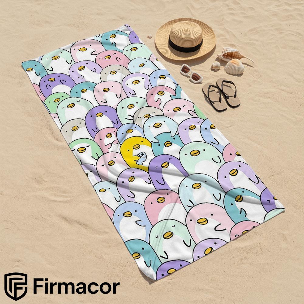 Pastel Penguin Cartoon Anime Beach Towel Microfiber Quick Dry Super Absorbent Soft Bath Towel for Kids Adults Travel