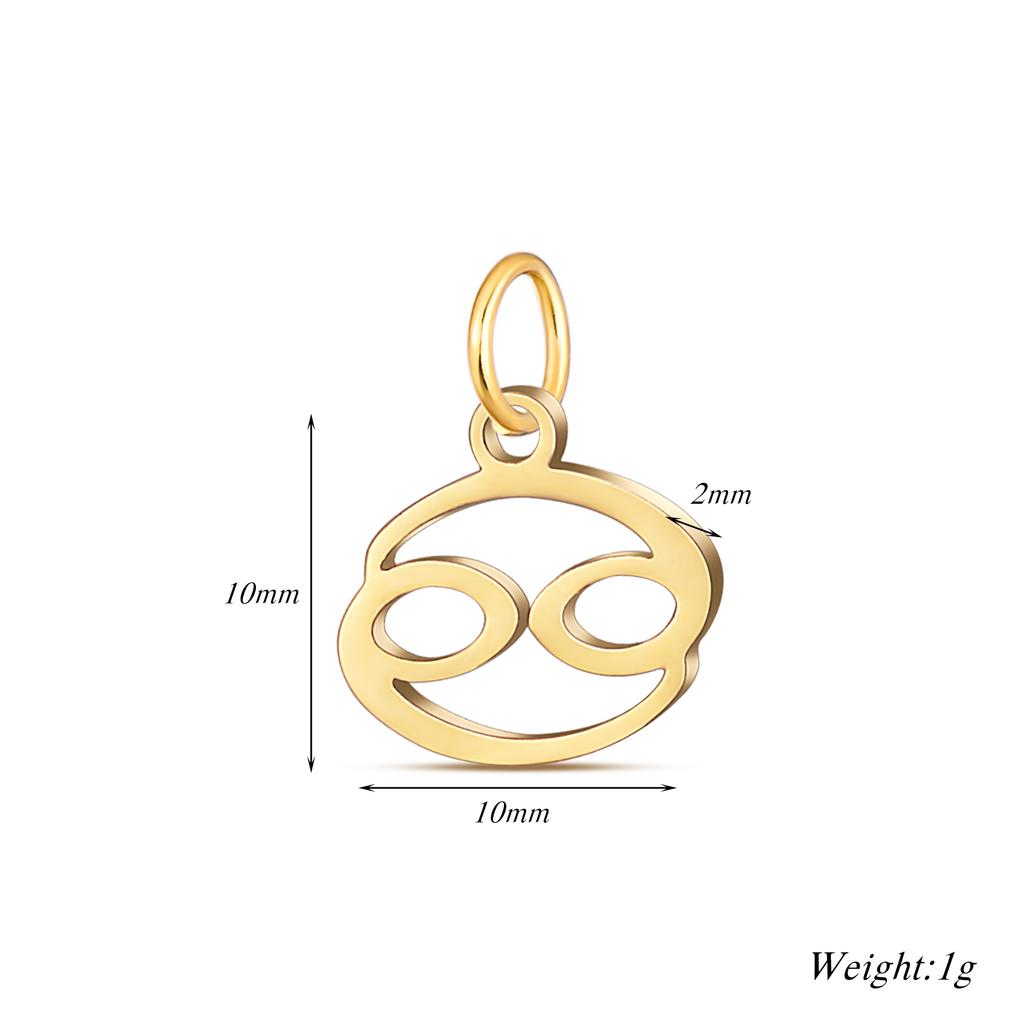 Wholesale 6pcs/lot 12 Constellation Zodiac Charm Pendant Stainless Steel High Quality DIY Jewelry Making Accessories