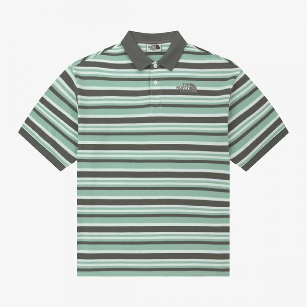 The North Face Stripe Short Sleeve Polo Mint Nt7pr03k MINT/085