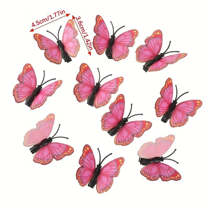 10Pcs Hair Accessories Butterfly Hair Clips PVC Simulation 3D Butterfly Hairpin Mixed Color Girls Cute Barrette Party Decoration