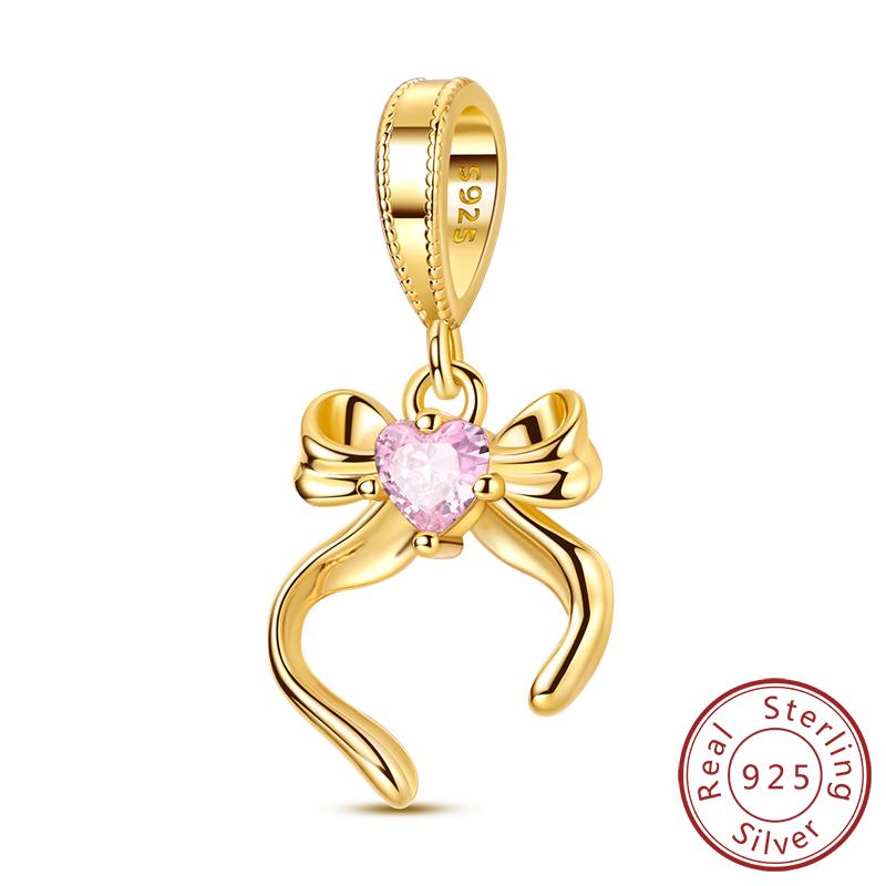 Charms Original Copper Gold Ballet Shoes Bow Angel Heart Cross Charm Bead Fit Bracelet Bangle Pendant Woman Jewelry