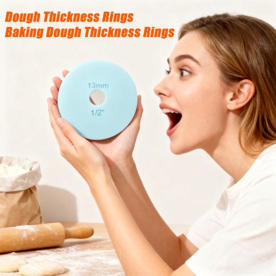 Rolling Pin Spacer Guides Food-Grade Adjustable Thickness Rings for Even Dough Flattening Baking Accessories
