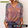 Women's Fashion Casual Long Sleeve V Neck Blouses & Shirts