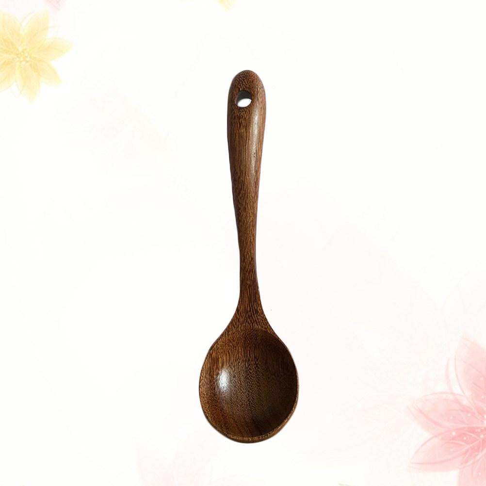 Small Size Wooden Kitchen Gadget Curved Handle Soup Ladle for Easy Washing Leak Proof Cooking Scoop Ideal for Home Restaurant