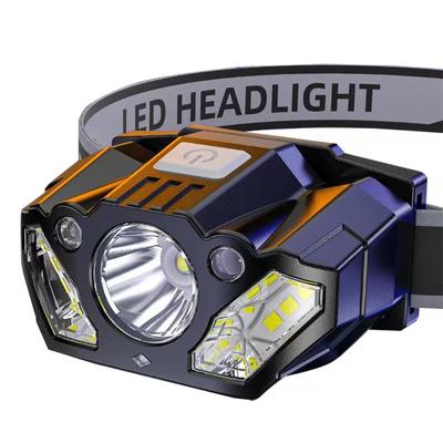 LED-Stirnlampe mit leichtem Winksensor, USB-Stirnlampe mit langer Lebensdauer zum Angeln im Freien, am Kopf montierte Stirnlampe mit intelligentem Sensor