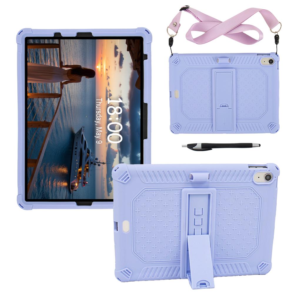 Soft Silicone Case Universal For iPad 11" 2025 A16 11th 10.9 2022 10th Geneneration Adjustable Stand Cover With Shoulder Strap