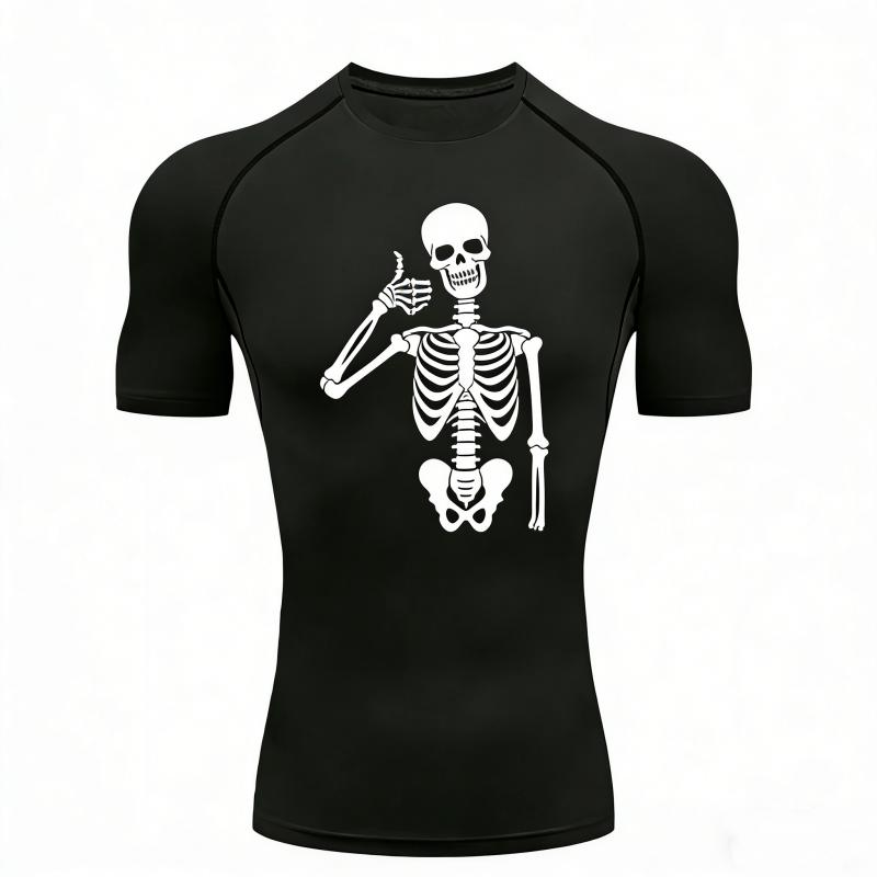 Men's Sports T-shirt Training Fitness Compression Fashion High Elasticity Workout Stretchy Moisture-Wicking Gym Wear Sweatshirt Elastic Top