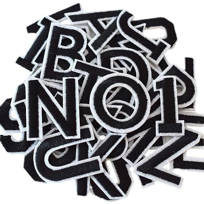 Colorful English Letter and Number Embroidery Patches for Clothing Accessories
