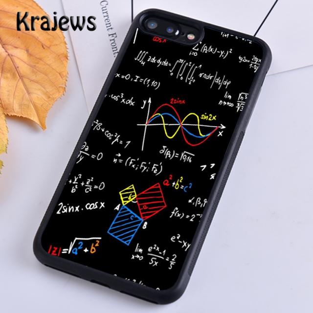 Krajews Math Formulas of Rubber Equations Phone Case For IPhone 18 17 Air 16 15 14 Plus 11 12 13 Pro Max Coque Fundas