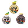Taekwondo Gewinner Belohnungen Medaillen Gold Silber Kupfer Beharrliche Spiele Allgemeiner Sport Gold Silber Bronze Medaille mit Bändern