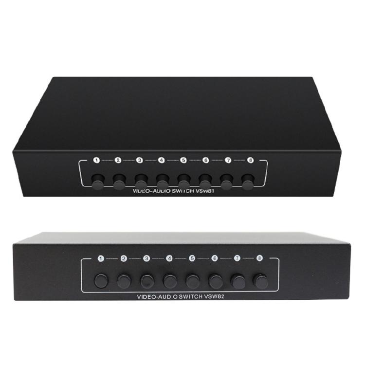 Robustes 8-Eingangs 3-Cinch-AV-Auswahlgerät Professionelles Signalmanagement für Tonstudios Heimkinos Video-Audio-Umschalter