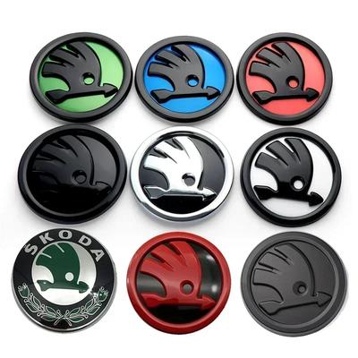 AFL1 for 80/90mm 3D ABS Car Front Grille Trunk Logo Sticker Octavia 2 3 A5 A7 Kodiaq Fabia Rapid 3 Karoq Superb VRS Accessories