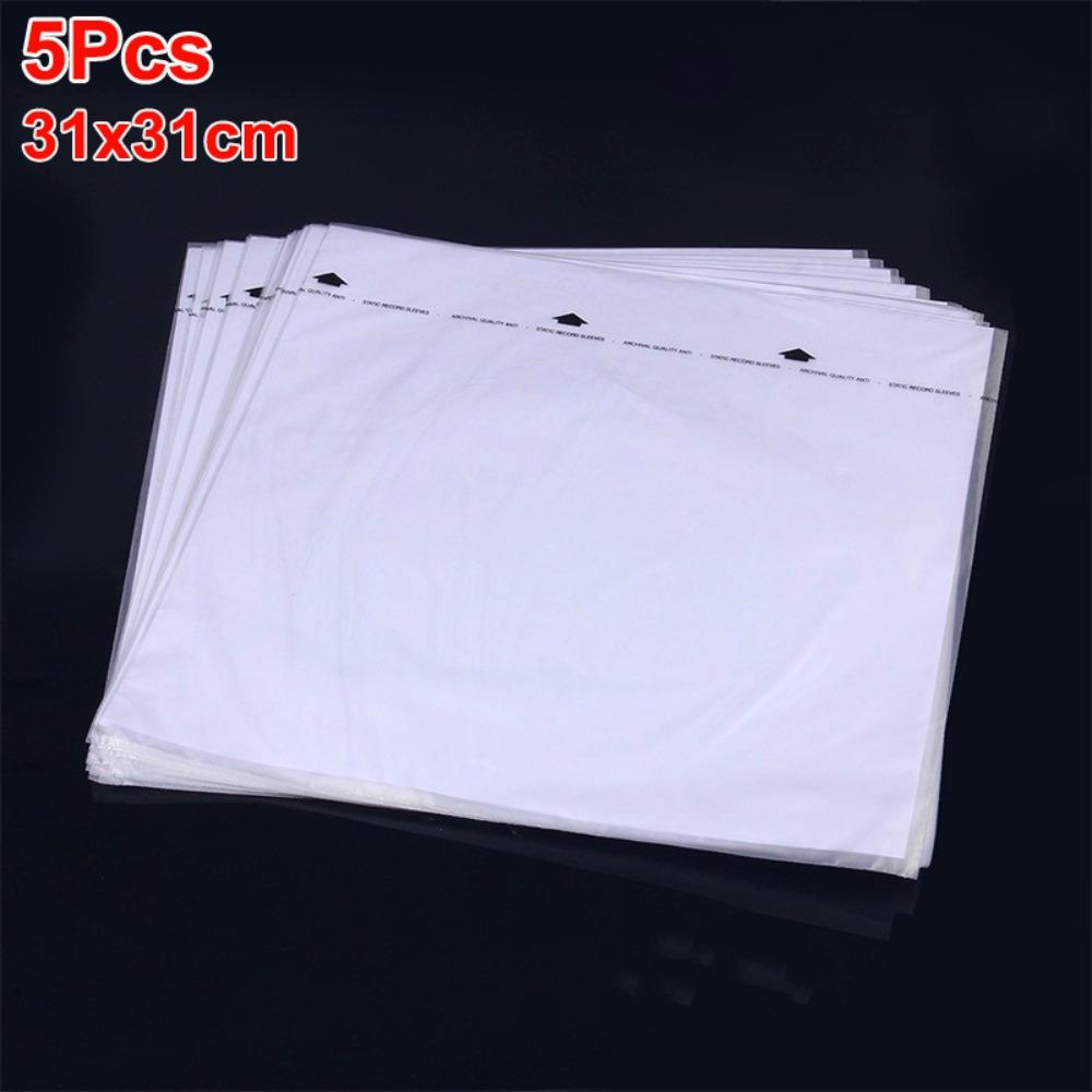 

White LP Vinyl Record Cover 12 Inch Inner Record Sleeves Useful Record Protection 5pcs 31x31cm