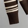 Women's Autumn And Winter Striped Sweater Set Casual Wide Leg Pants  Knitted Two Piece Set  Trendy