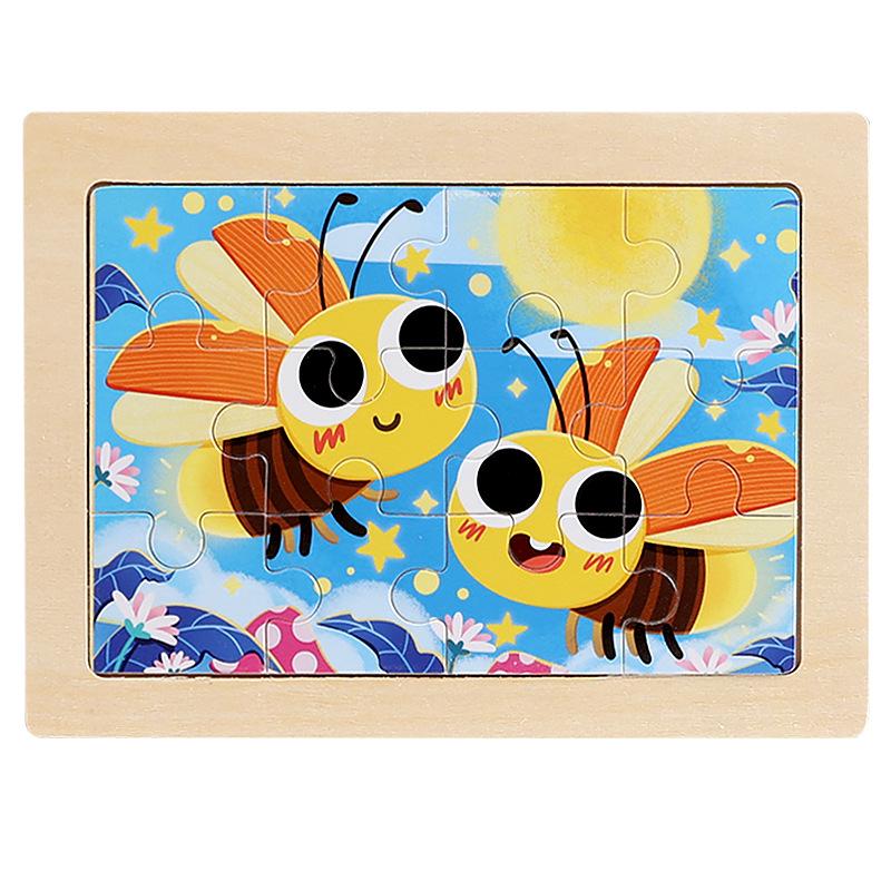 Early Education Wooden 20-Piece Puzzle Board for Infants and Young Children (Ages 0-6)