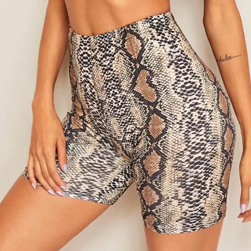 

Женские шорты-бермуды с принтом под змеиную кожу, с высокой посадкой, эластичные, облегающие, для тренировок и повседневной носки 2XL