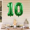 Green 10 Number Balloons Giant Jumbo Number 10 32" Helium Balloon Hanging Balloon Foil Mylar Balloons for Boys Girls 10th Birthday Party Supplies 10
