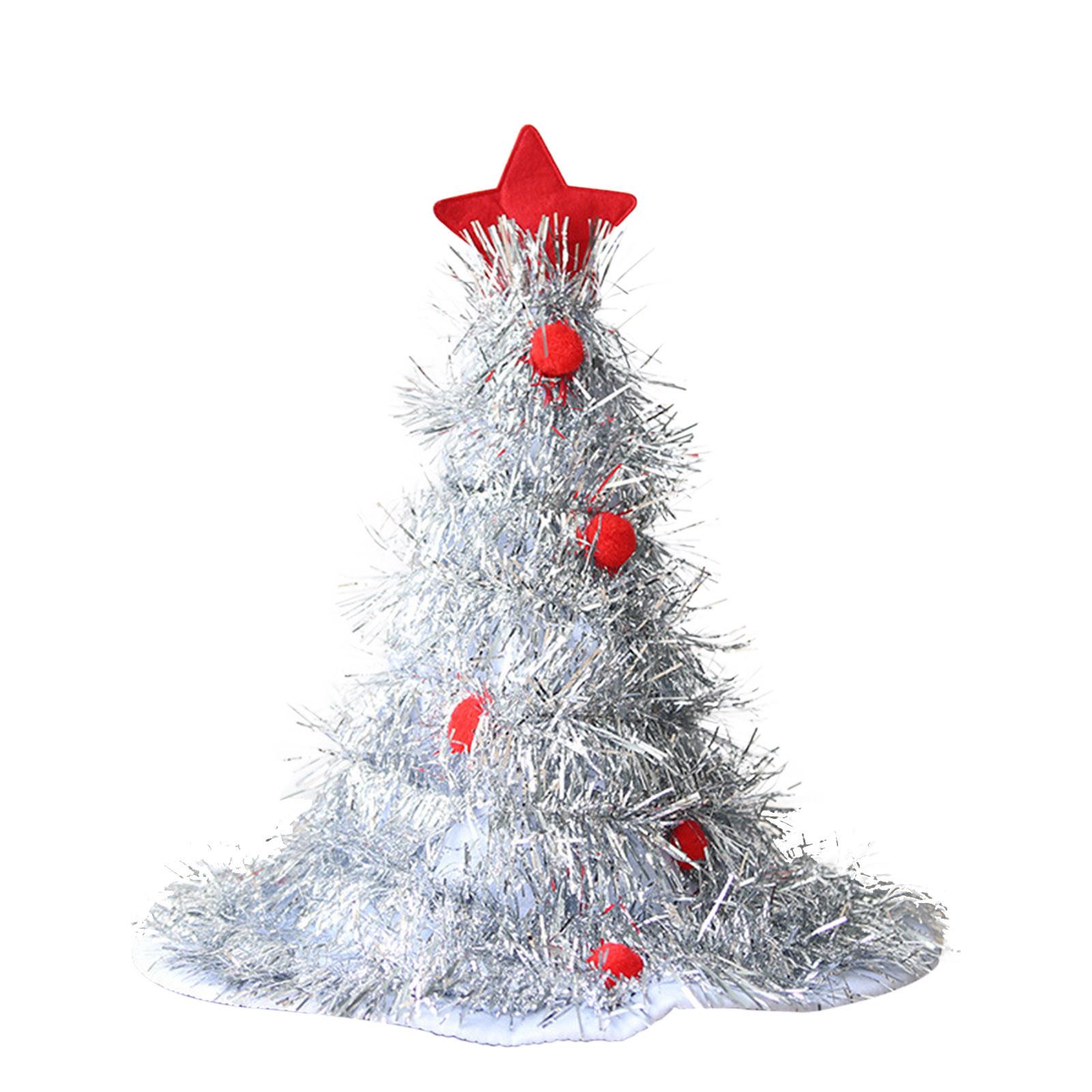 

Рождественская елочная шляпа из нетканого шелка, подходит для рождественской вечеринки, домашнего фестиваля, реквизит для одежды, блестящая рождественская шляпа One Size