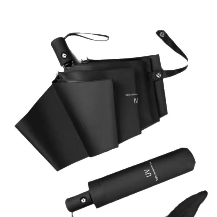 UV Black Glue Automatic Three-Fold Sun/Rain Dual-Use Umbrella with Logo Printing - Sun Protection & Rain Shield