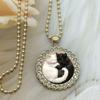 Black & White Cat Necklace - Versatile Festival Gift Jewelry