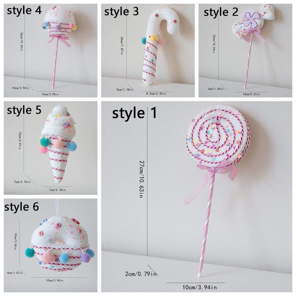 Multicolor Christmas Candy Canes Pendant Foam Christmas Spheres  New Year