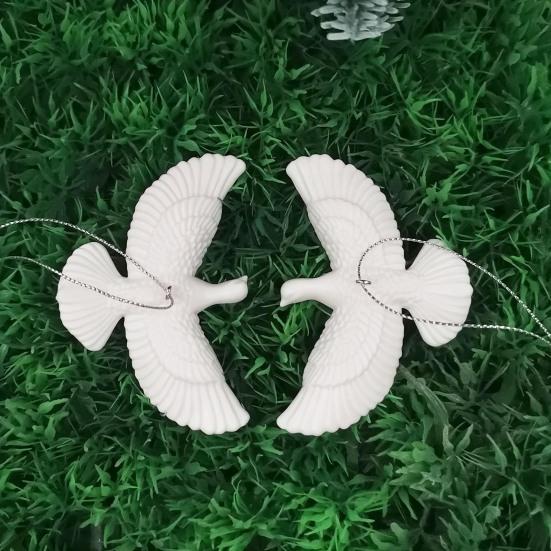 Vánoční ptačí ozdoby Umělý bílý holoubek míru Závěsná dekorace na vánoční stromeček Věnec Sváteční párty dekorace