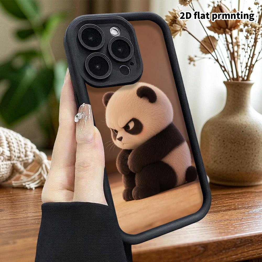 Phone Case: 2D Flat, Suitable for iPhone 18, 17, 16, 15, 14, 13, 12Pro Protective Case, Angry Panda, Perfect Christmas and Halloween Holiday Gift