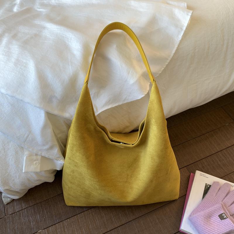 

2025 Retro Frosted Large Women s Handbag - Autumn Single Shoulder Tote with High-Quality Texture and Spacious Capacity 35L x 30H x 12W, Handle 29 жёлтый
