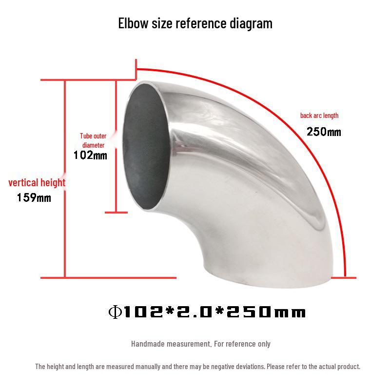 304 Stainless Steel 90° Elbow for Exhaust and Handrail Systems