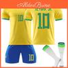 Ensemble d'uniforme de football du Brésil 2223 de haute qualité pour adultes et enfants, pour le fitness et le sport en extérieur