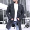 Men's Solid Color High Neck Long Sleeve Knit Cardigan Sweater - 2025 Autumn/Winter Collection