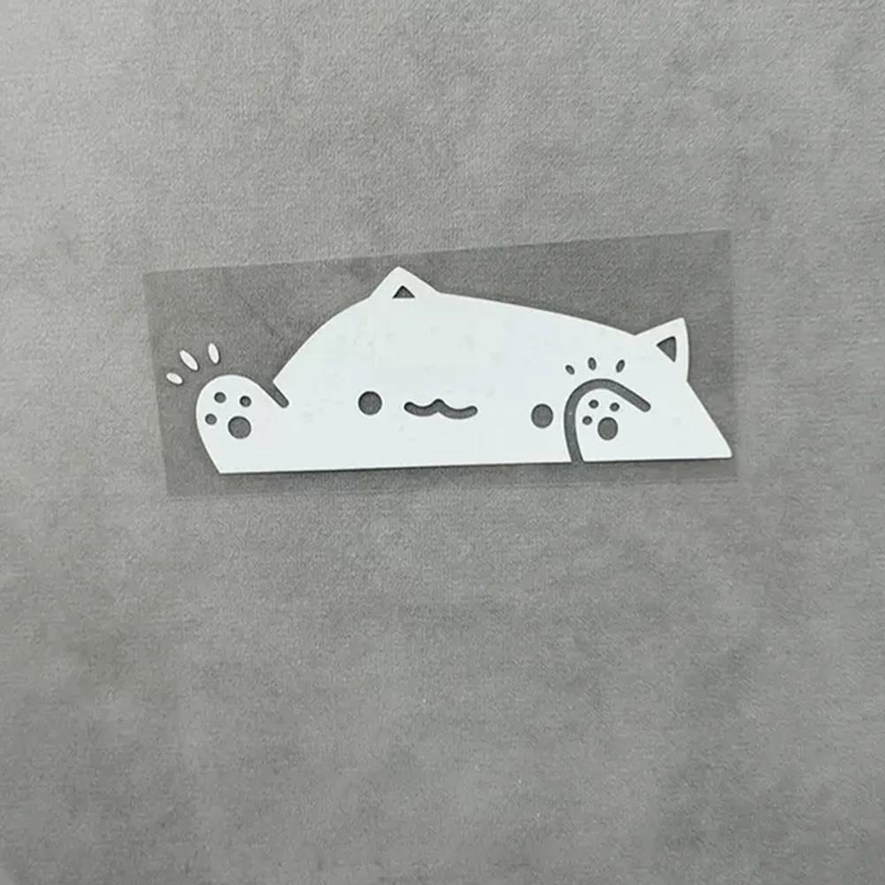 

14x5cm Cute Cat Car Sticker Anime Kitty Vinyl Film Decal For Car Body Bumper Windows Motorcycle Laptop Wall Auto Accessories 1 Pc