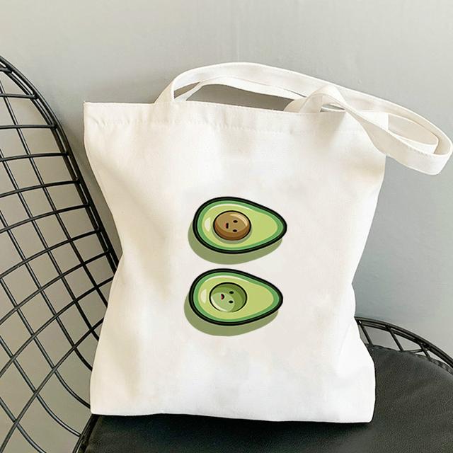 Avocado Bags 2021 Tote for Women Canvas Summer Shopper Bag Women's Handbag Designer Handbags Fabric Printed Shoping Anime Woman