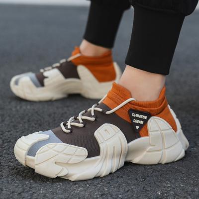 Herenschoenen nieuwe dikgezoolde lichtgewicht vliegweefsel sokken casual schoenen jeugd mode kleurafstemming sportschoenen