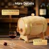 Pine Wood Wine Barrel 3L Original Wood Color with Stand, For Whiskey/Wine Fermentation Home/Bar