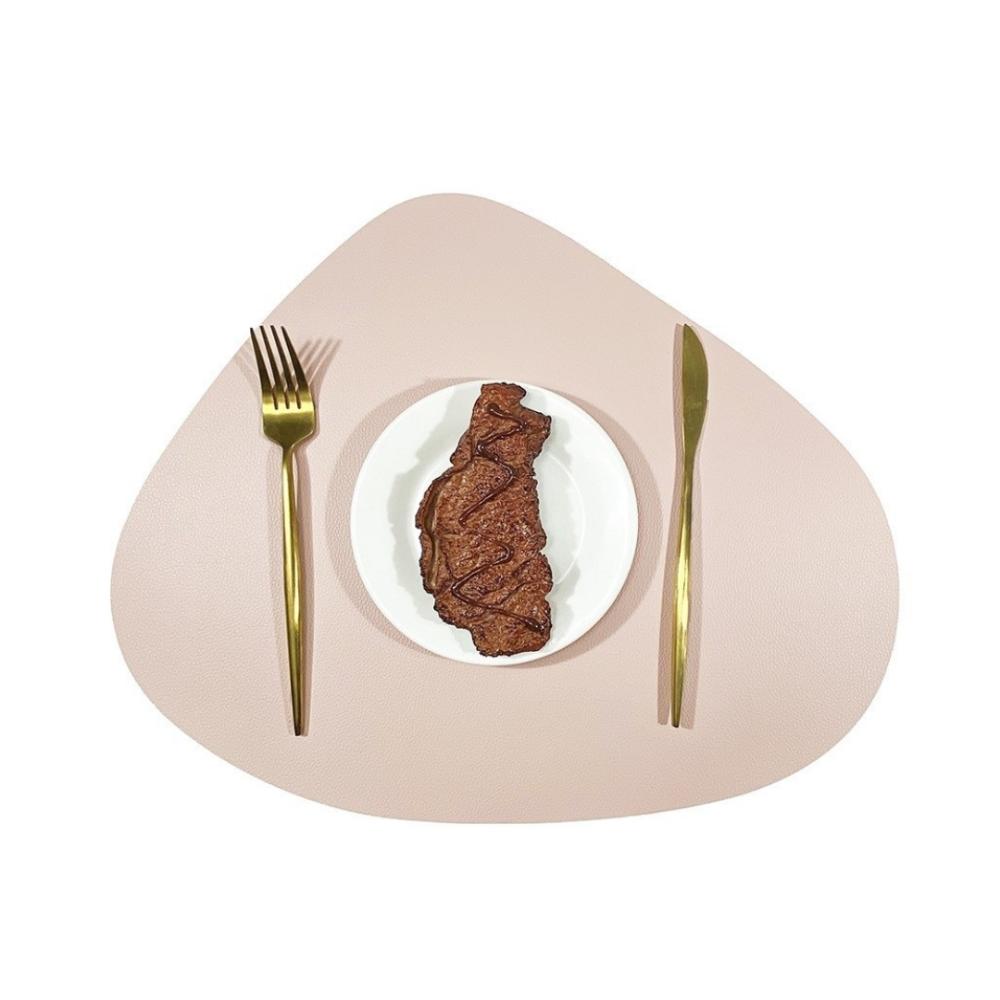 PU Leather Table Mat Imitation Cowhide Pattern Flatware Place Pad Modern Placemats  Home Decor
