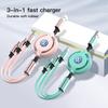 Hub Caps 3 In 1 Car Apple Android Type-C Quick Charger Cable Multi Charger T9 For Volkswagen Polo Golf Tiguan Passat Touareg Magota