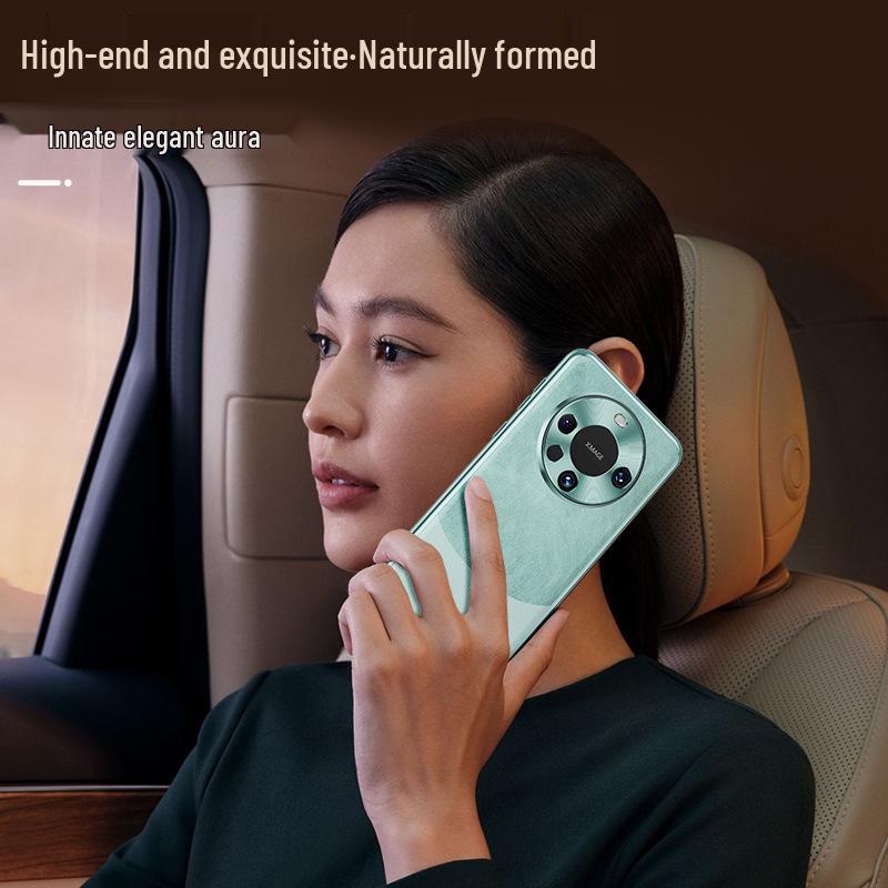 Huawei Mate60 Pro Protective Leather Case - Drop-Proof, Plain Design