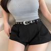 Women's Sparkly Punk Waist Belt Rhinestone Studded Glitter Crystal Buckle 1Pcs for Club Rave Events