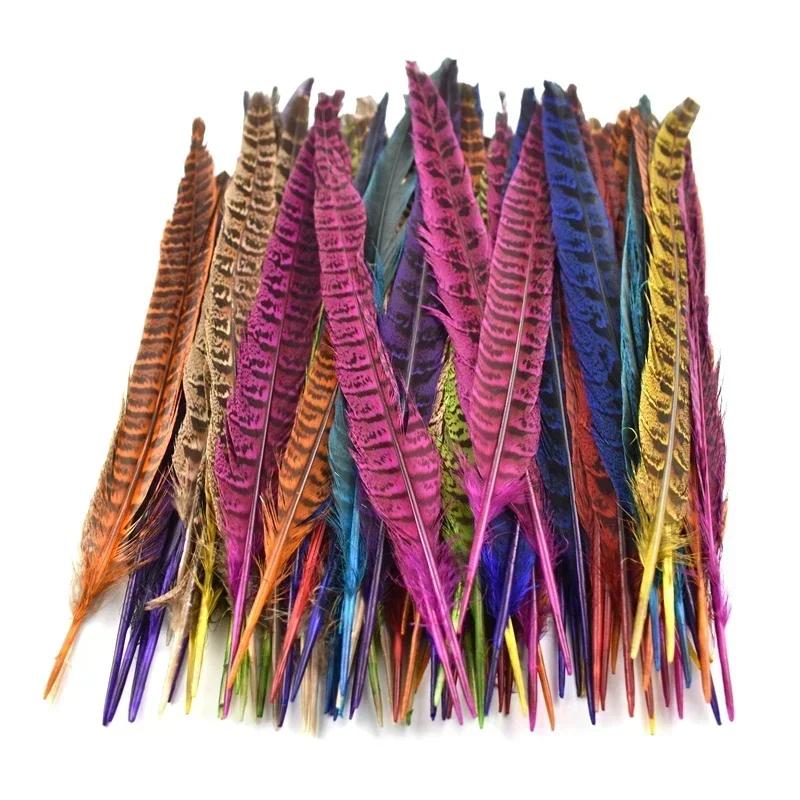 10Pcs Colorful Natural Female Pheasant Feathers for Decoration Crafts Long Chicken Feather Decor Carnival Accessories Decoration