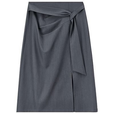 Eleganter A-Linien-Midi-Rock mit Falten und Schlitz