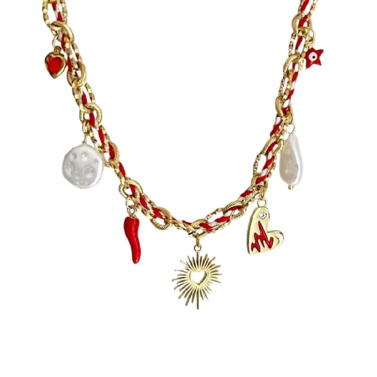 Stainless Steel Jewelry Unique Marine Theme Necklace Rope Chain Necklace Adjustable Length Holiday Accessory for Daily