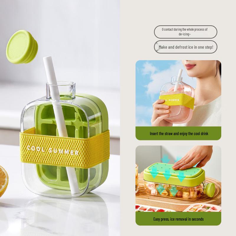 Press-Type Ice Cube Maker & Storage Box