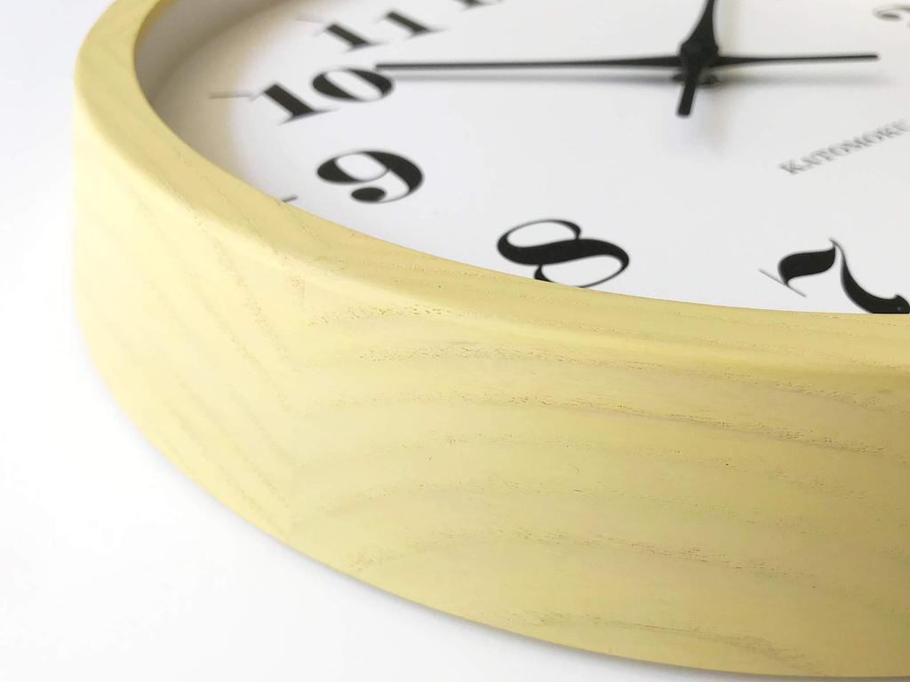 KATOMOKU muku clock 12 yellow wall clock sweep km-97YERC 306mm (radio clock)