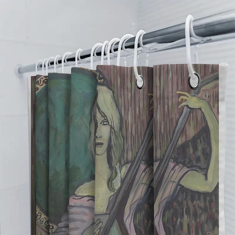 Vintage Gothic Tapestry Shower Curtain Dark Academia Home Decor Renaissance Art Bathroom Set Elegant Victorian Backdrop