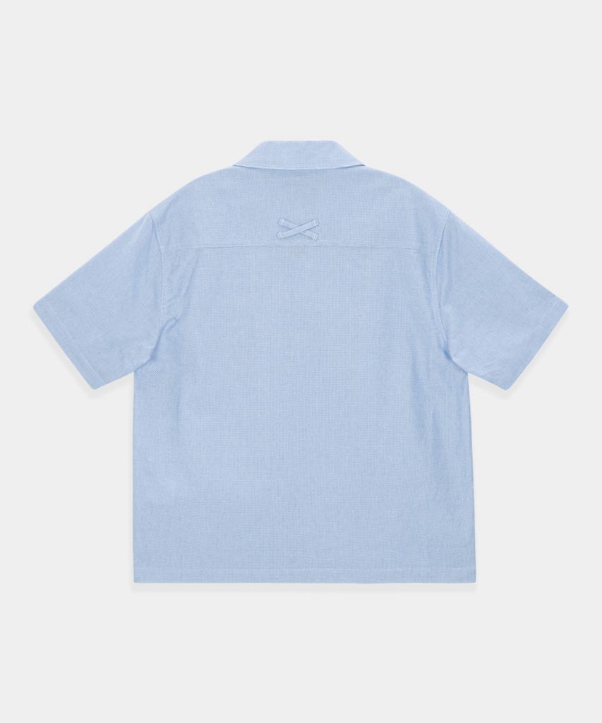 KINETO Women_Open Collar Pocket Shirt_Sky Blue
