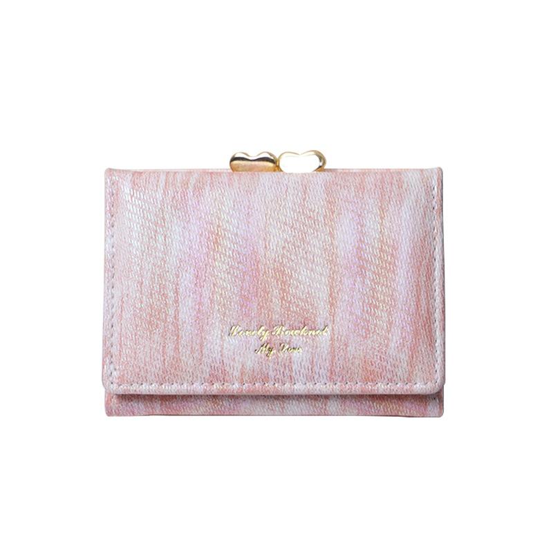 New streamer laser wallet, multi-functional girls' change bag, high-end short wind clip card bag.
